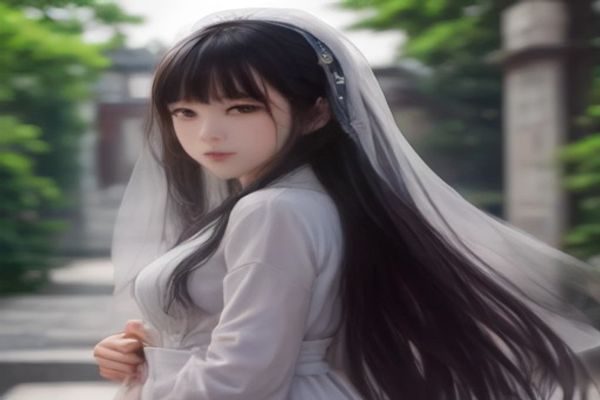 新婚女性站在镜子前微笑，镜中映出她穿着日常居家服的样子，背景是温馨整洁的卧室，象征人妻角色转变后的自我认同